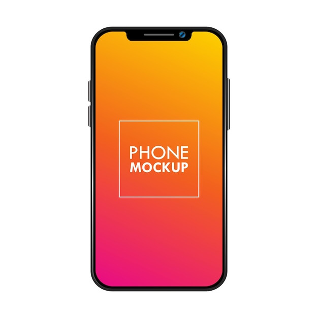Smartphone moderno maquete colorido gradiente exibição ilustração vetorial isolada