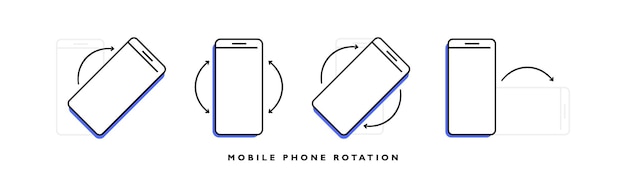 Vetor smartphones com diferentes posições de rotação transformam seu telefone em qualquer ilustração vetorial moderna