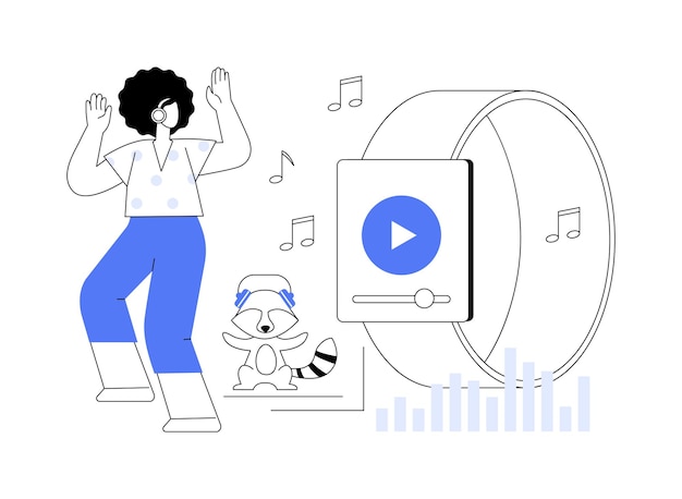 Smartwatch como ilustração vetorial de conceito abstrato de media player portátil