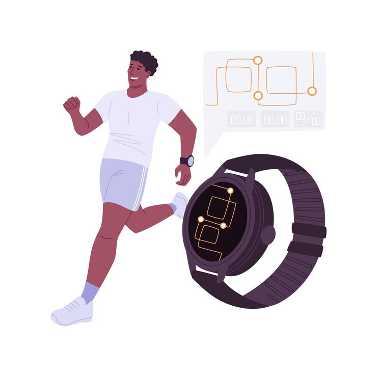 Vetor smartwatch como um rastreador de fitness isolado ilustrações vetoriais de desenhos animados
