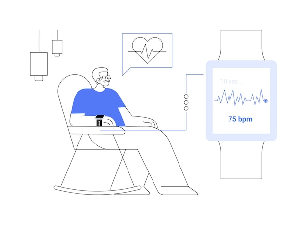 Smartwatch ecg tracking feature conceito abstrato ilustração em vetor