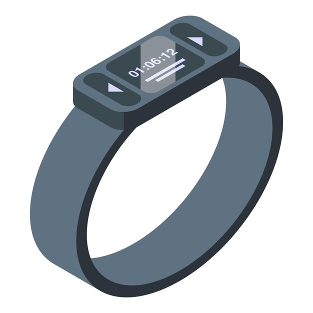 Smartwatch ícone vetor isométrico dados de saúde rastreador de relógio