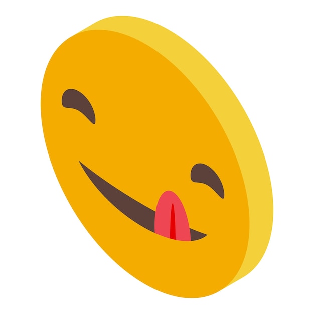 Vetor smiley emoji ícone isométrico vetor sorriso feliz adesivo amarelo