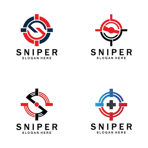 Sniper aim target vector logo inicial s target logo vector