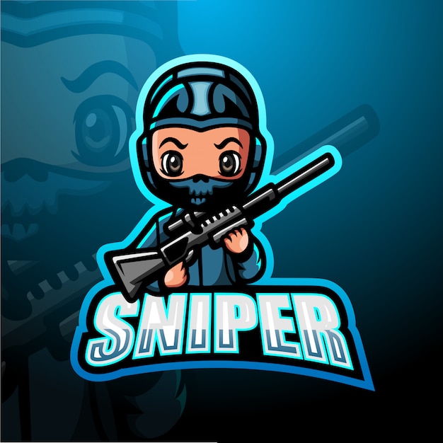 Vetor sniper mascote esport ilustração