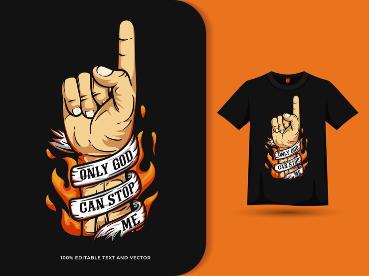 só Deus pode me parar o conceito de ilustração de desenho animado no design de camisetas
