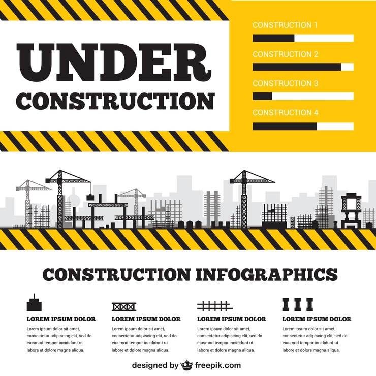 Vetor sob infografia construção