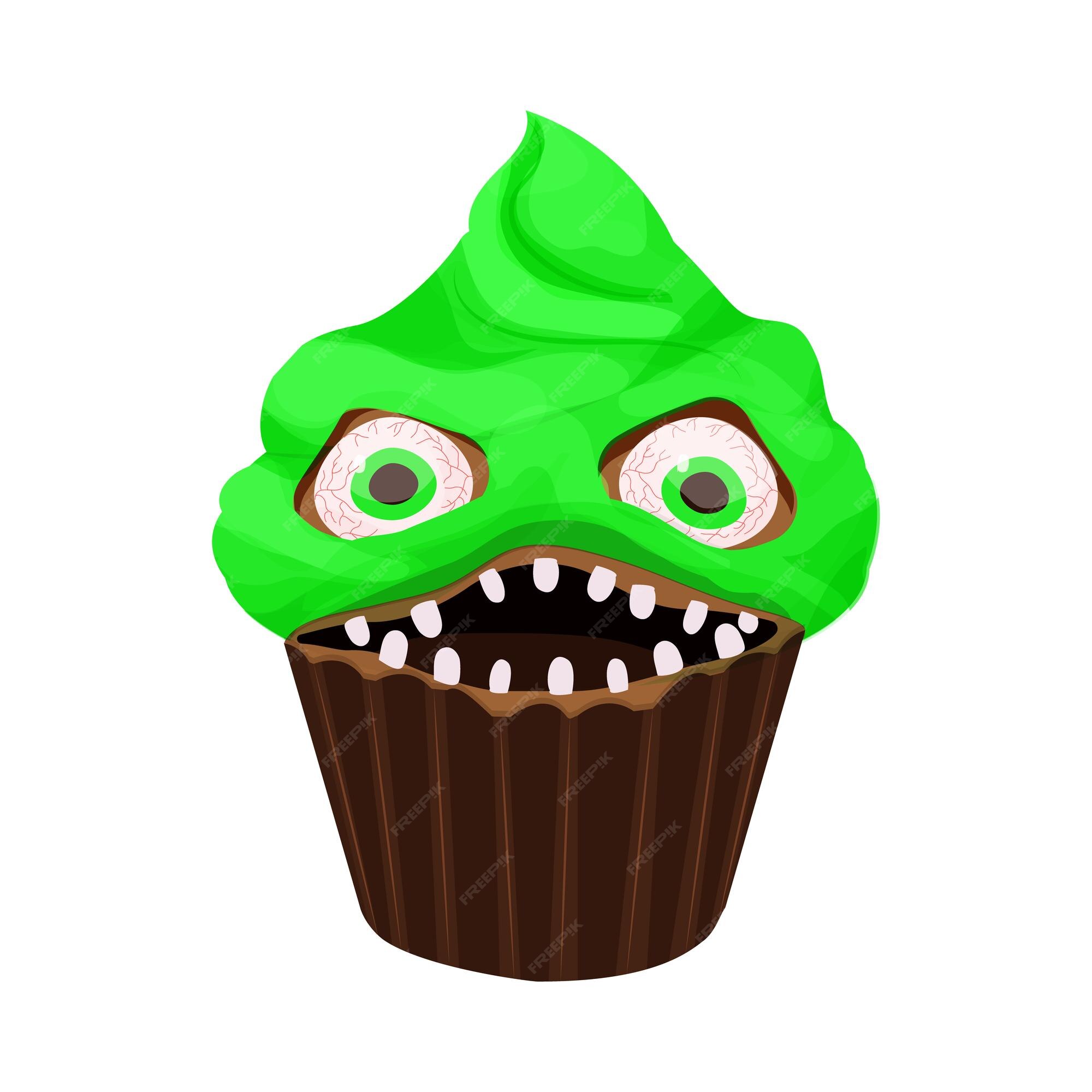 Sobremesa De Monstro Sanduíche De Cupcake Com Olho Assustador Na Geleia De  Sangue Em Estilo Cartoon Isolado Em Fundo Branco. Ilustração do Vetor -  Ilustração de truque, osso: 257548119