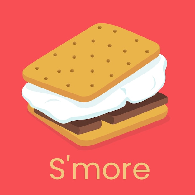 Sobremesa s'mores de design plano ilustrado