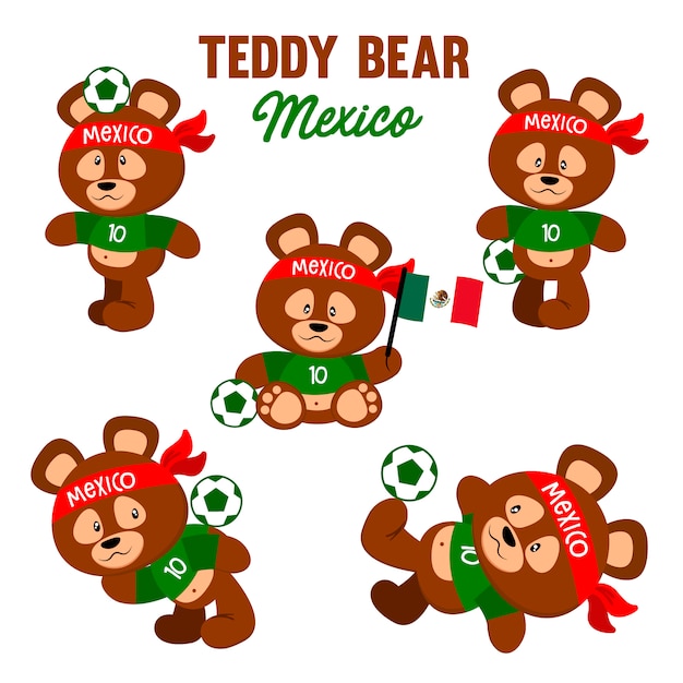 Soccer Teddy Bear Mexico