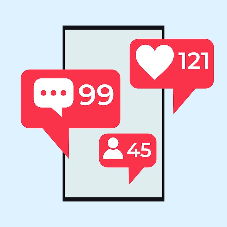 Vetor social media element on gradient background facebook snapchat ui ux interface de usuário experiência de usuário