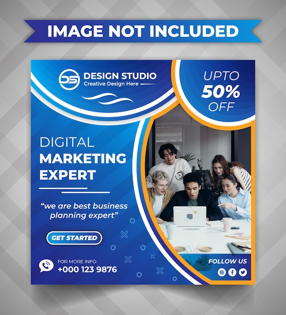 Social media post template design marketing digital e agência corporativa
