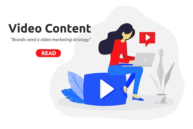 Social video marketing concept design plano moderno