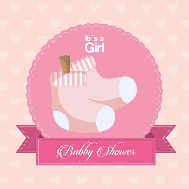 Socks of baby shower card