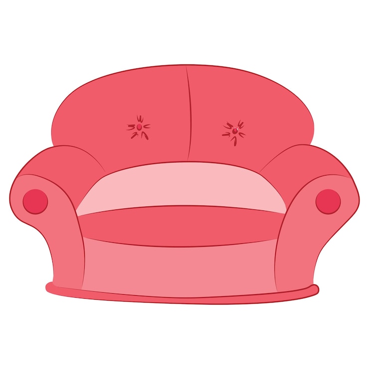 Vetor sofa isolado em fundo branco