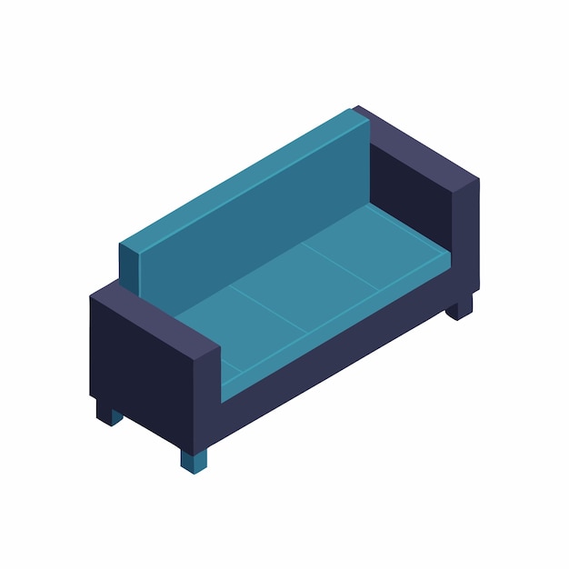 Sofa isométrica em um fundo branco isolado 26
