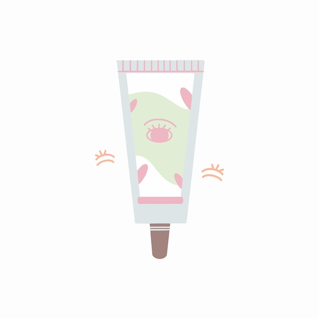 Soft pastel beauty skincare ilustração creme de olhos