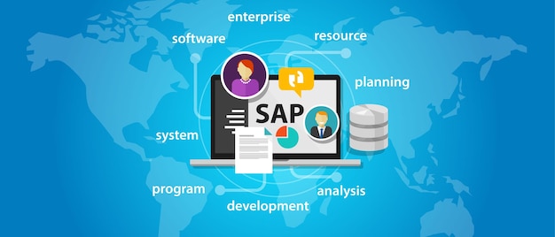 Vetor software de sistema sap planejamento de recursos empresariais global internacional