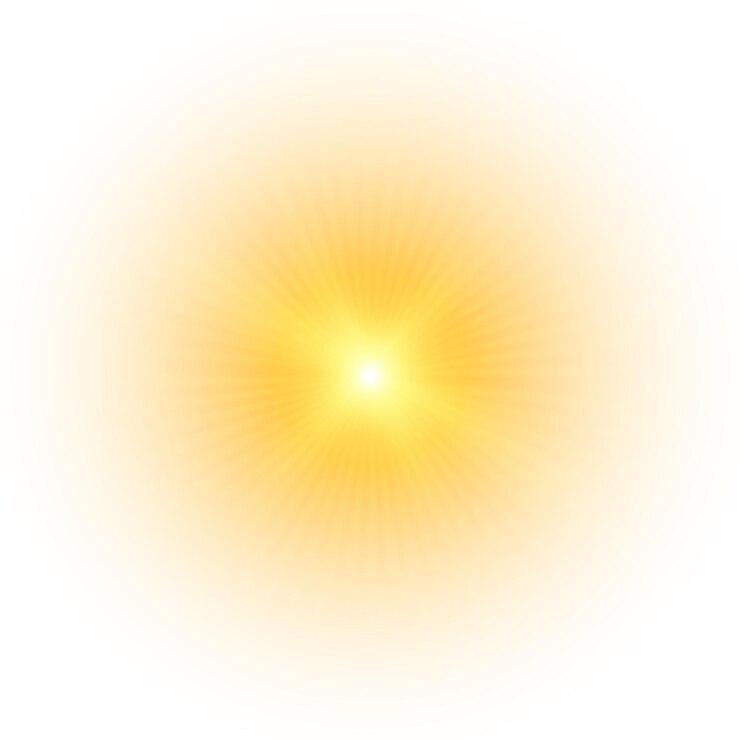 Vetor sol amarelo um flash um brilho suave sem raios partindo estrela brilhou com brilhos isolados
