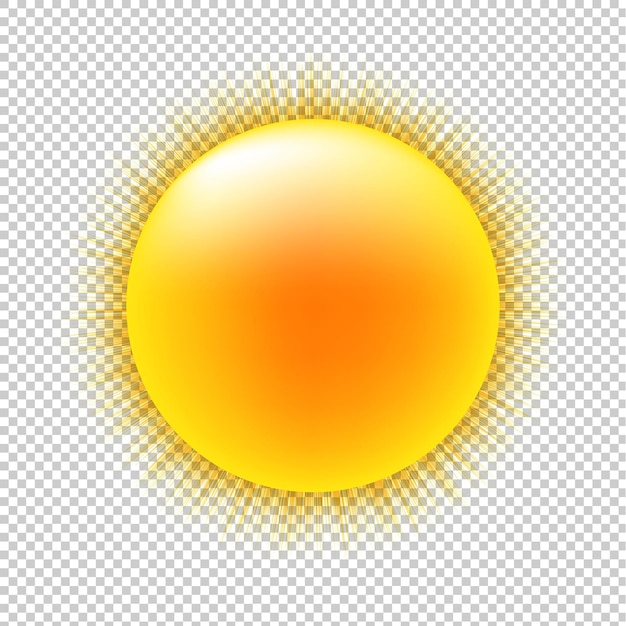 Sol Com Fundo Transparente Com Gradient Mesh.