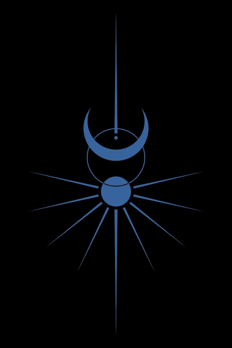 Vetor sol e lua clipart de arte de linha vintage contorno wicca tatuagem de logotipo místico magia de geometria sagrada