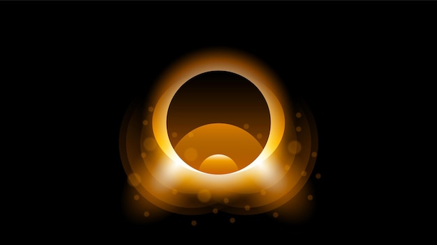 Vetor sol eclipse fogo fundo escuro vetor lua design estilo ciência espacial brilho luz