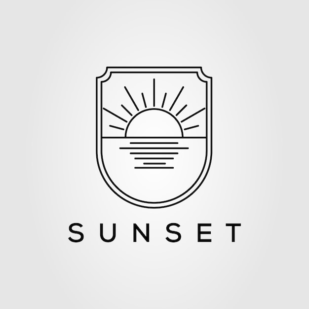 Sol, pôr do sol, logotipo do nascer do sol. design de ilustração vetorial de modelo de logotipo de sunburst de sol