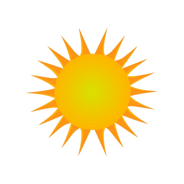 Sol vetor livre em um fundo branco
