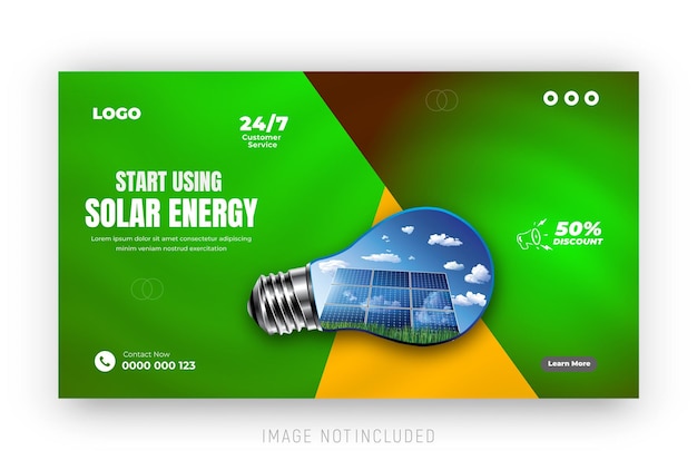 Solar Symphony Social Media Post YouTube Vídeo Miniatura Banner (em inglês)