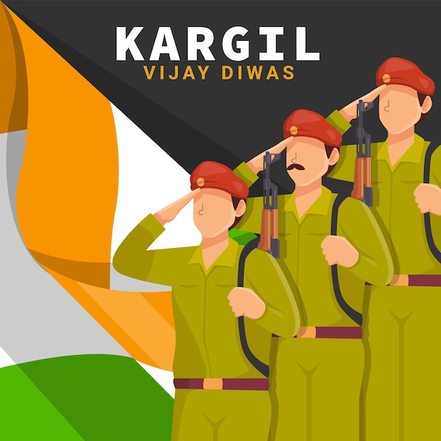 Vetor soldado honra kargil vijay diwas