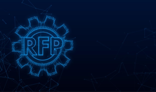 Solicitação de rfp para o ícone do plexo de proposta vector stock illustration