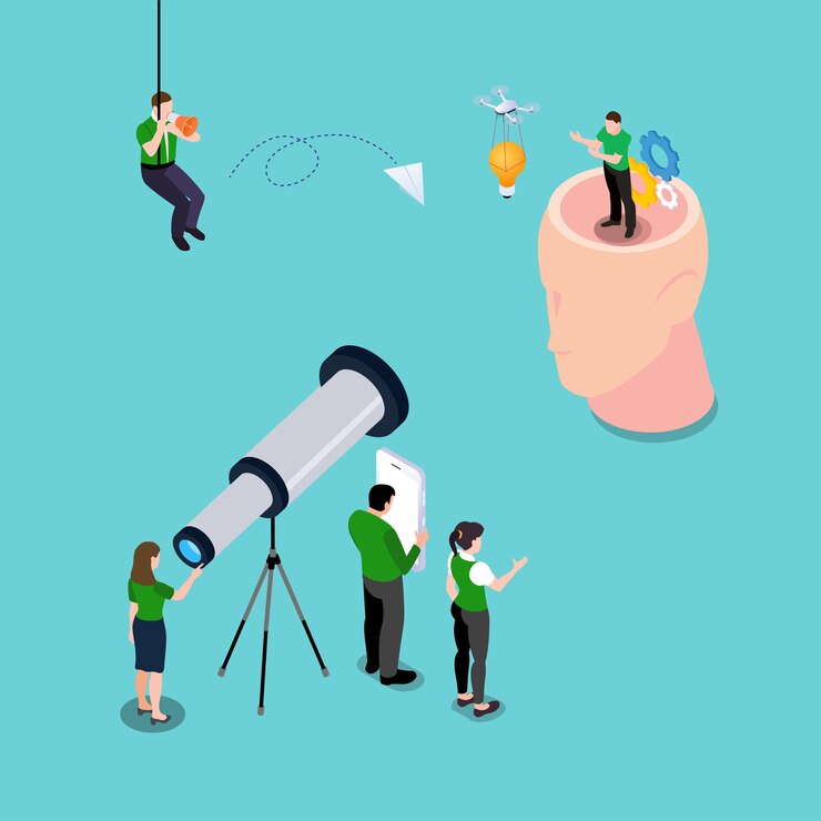 Vetor solução de brainstorming com tecnologia inovadora e inteligente