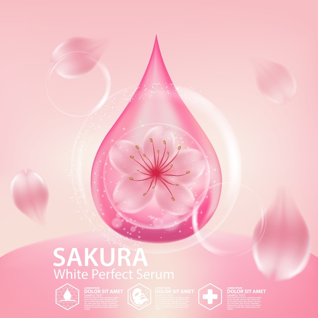 Solução de colágeno sakura, cosmético natural para cuidados com a pele