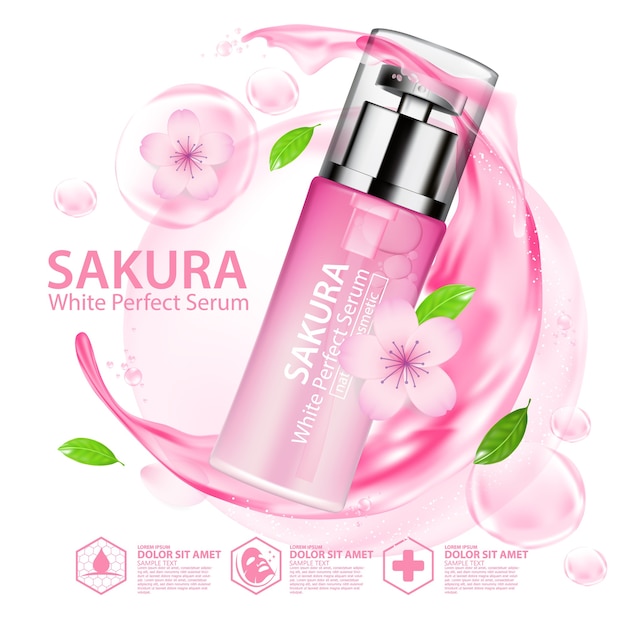 Solução de colágeno sakura, cosmético natural para cuidados com a pele