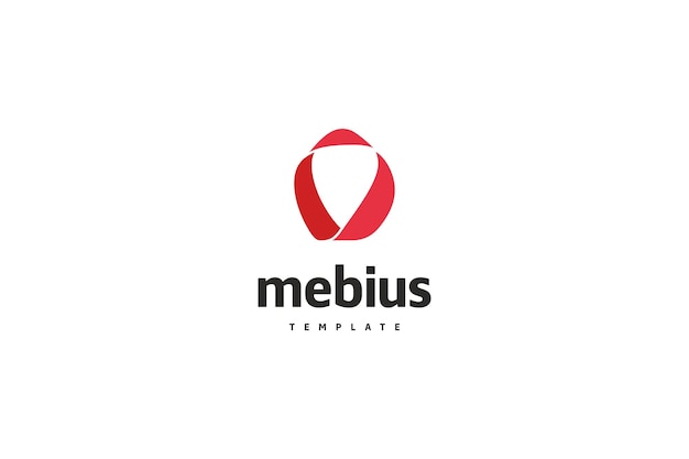 Vetor solução de design de logotipo lacônica com imagem colorida da fita mebius