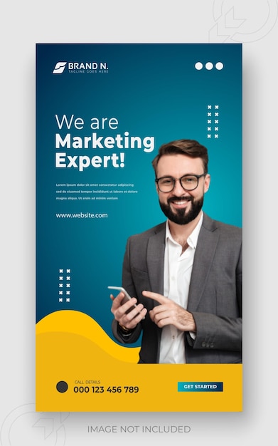 Solução de marketing digital e Facebook corporativo ou modelo de design de história do Instagram de fundo limpo gradiente de 2 cores