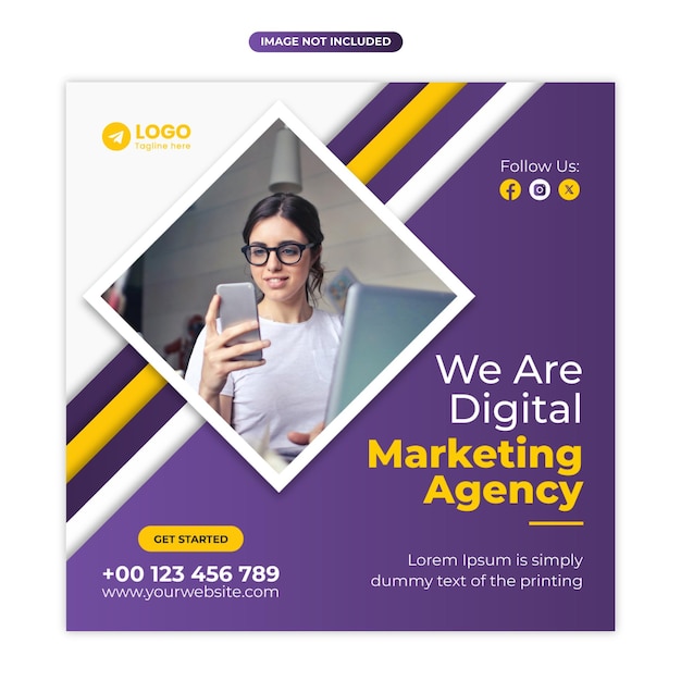 Solução de promoção de negócios mídia social Instagram modelo de postagem quadrada em fundo moderno