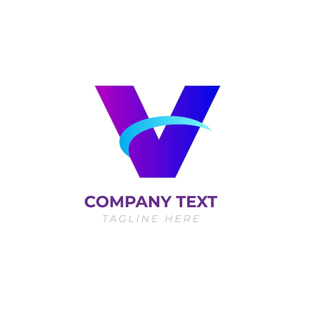 Soluções visionárias Empresas logotipo de letra V negócios modernos