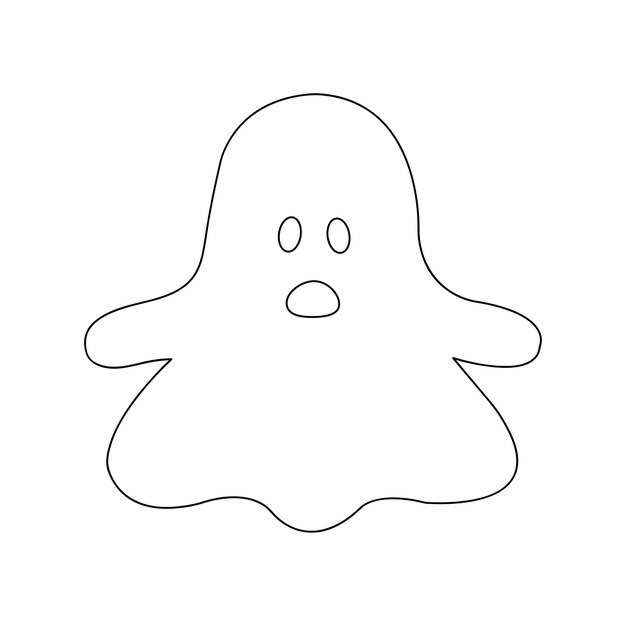 Personagem de desenho animado fantasma de halloween rabisca