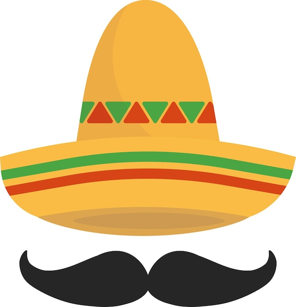 Vetor sombrero com bigode