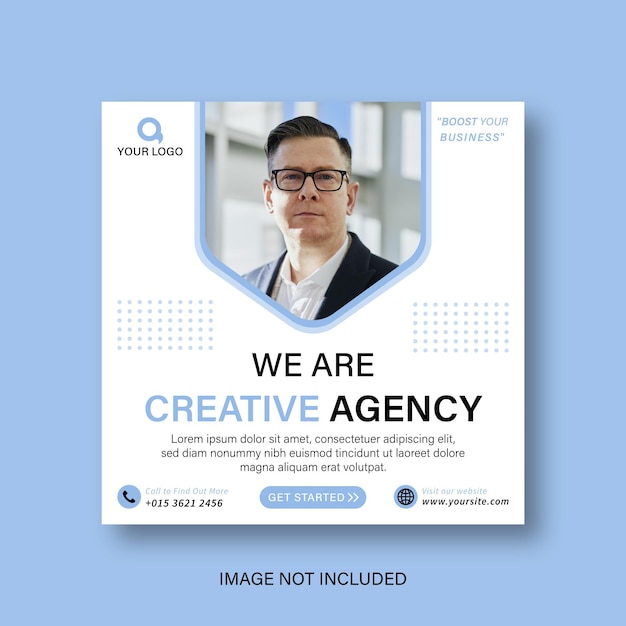 Somos agência criativa e panfleto de negócios corporativos instagram banner de postagem de mídia social