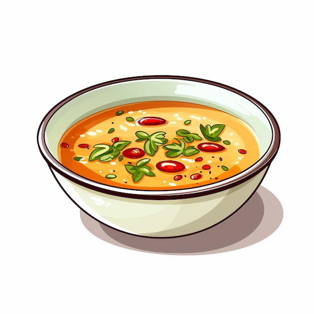 Sopa comida tigela de refeição vetor almoço prato quente prato ilustração jantar de vegetais cozinhar h