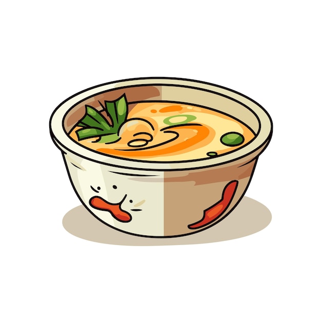 Vetor sopa de miso japan food cartoon ilustrador vetorial