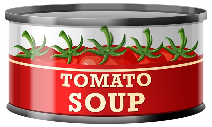Vetor sopa de tomate em comida pode vetor