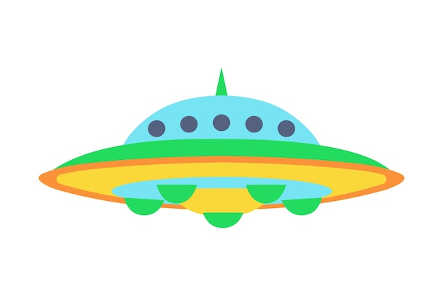 Sopo voador ufo nave espacial voadora nave espacial alienígena ilustração vetorial plana