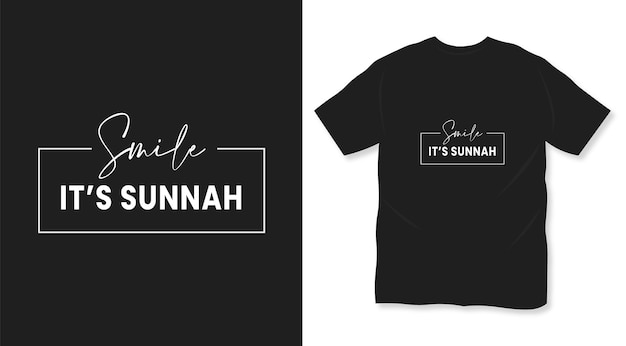 Sorria seu design de camiseta simples de tipografia sunnah