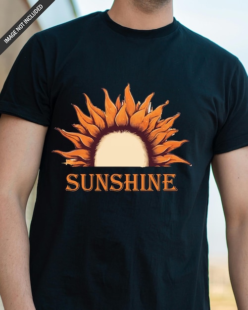 Vetor sorriso do sol desenho de t-shirt retro vintage