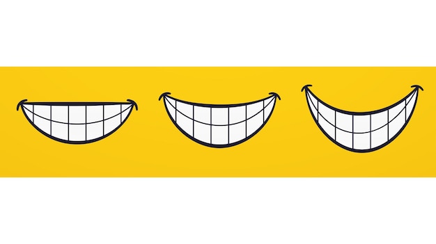 bocas de desenho animado com diferentes expressões. sorriso com os dentes,  tristeza, surpresa. ilustração vetorial em estilo simples 2302879 Vetor no  Vecteezy