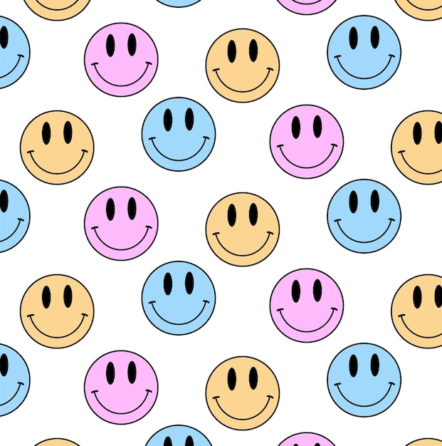 Ícone De Sorriso De Expressão De Rosto De Desenho Animado Kawaii.  Ilustração Isolada E Plana. Royalty Free SVG, Cliparts, Vetores, e  Ilustrações Stock. Image 60802271