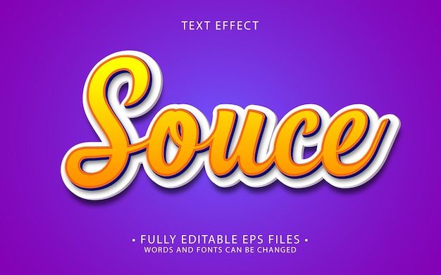 Souce 3d texto efeito 2024 vector